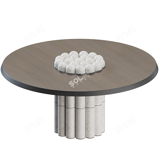 Modern Baba Chair Set with RAKU-YAKI Table 3D model image 7