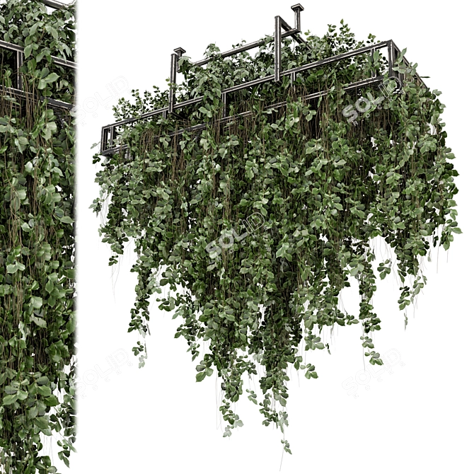 Metal Box Hanging Plants Set 3D model image 1