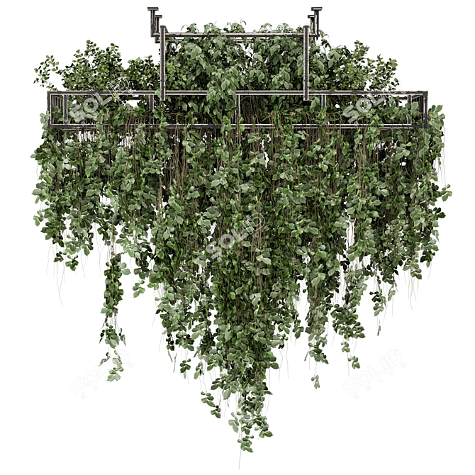 Metal Box Hanging Plants Set 3D model image 2
