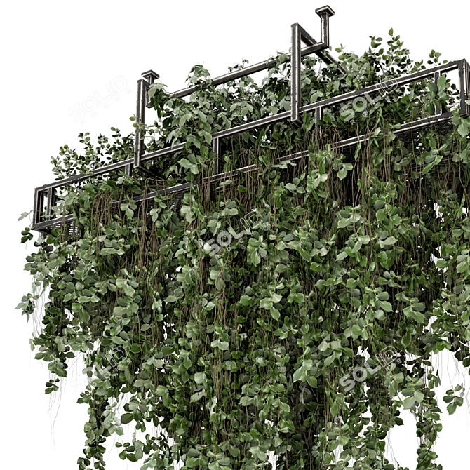 Metal Box Hanging Plants Set 3D model image 3