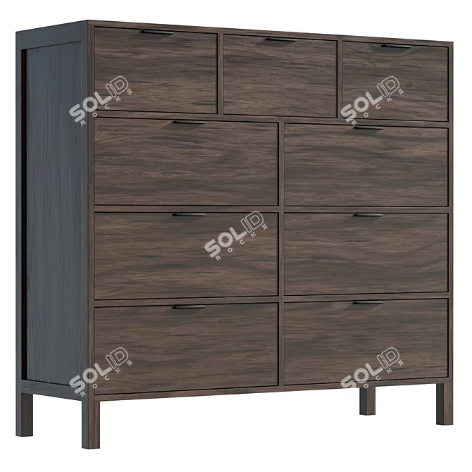 Modern Minimalist Kira Dresser 3D model image 1