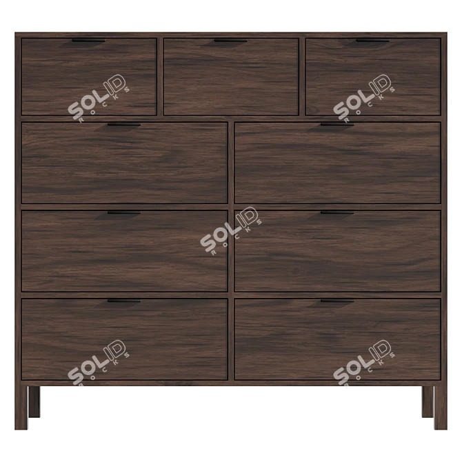 Modern Minimalist Kira Dresser 3D model image 2