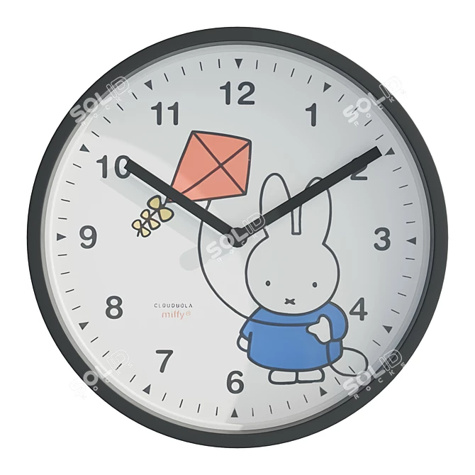UV Unwrapped Kite Wall Clock 3D model image 2
