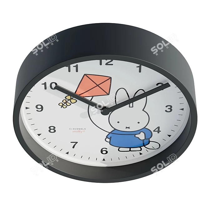 UV Unwrapped Kite Wall Clock 3D model image 3