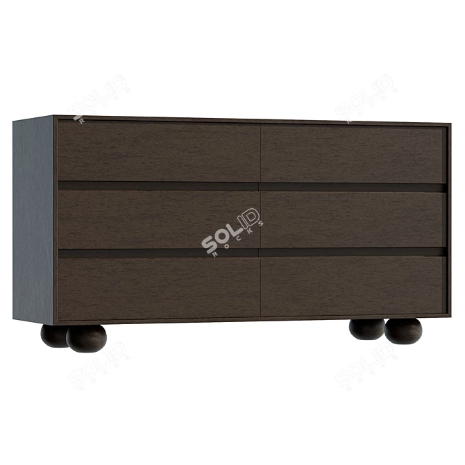 Modern 6-Drawer Dresser Urban-Outfitters 3D model image 1