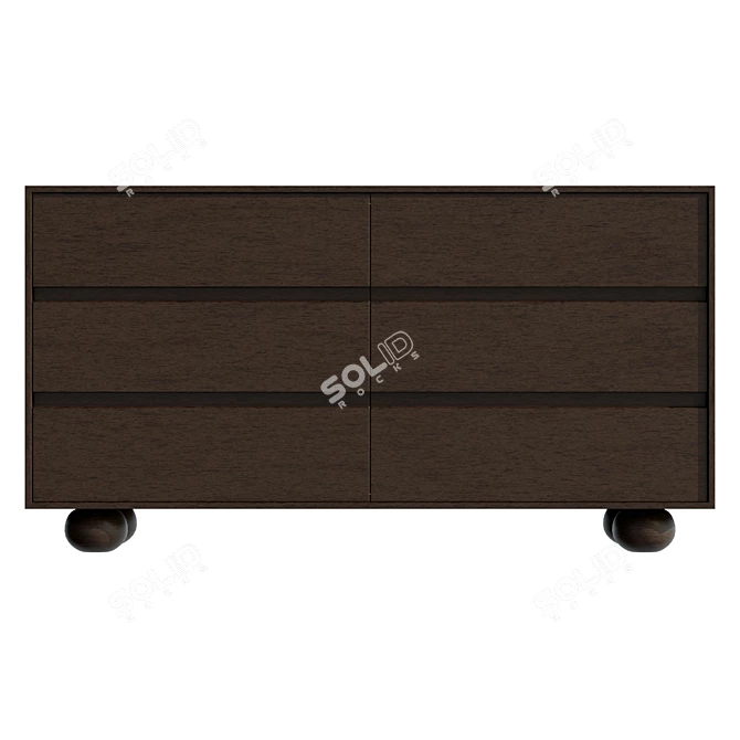 Modern 6-Drawer Dresser Urban-Outfitters 3D model image 2