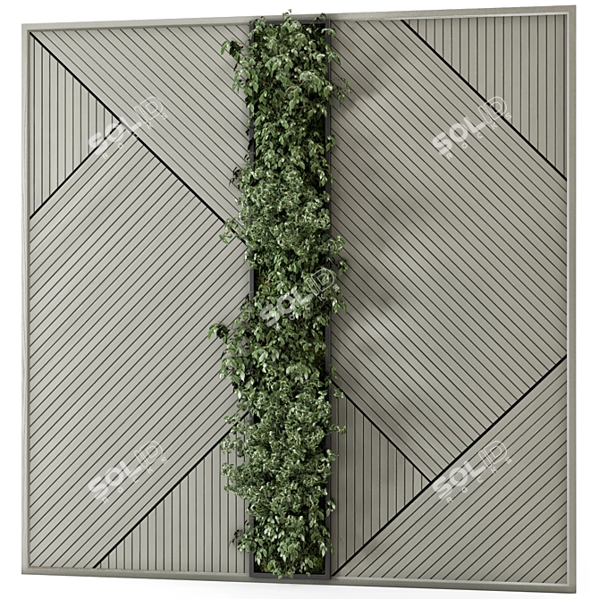 Wooden Base Vertical Garden 2015 3D model image 1