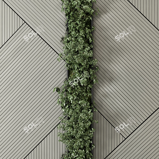 Wooden Base Vertical Garden 2015 3D model image 2