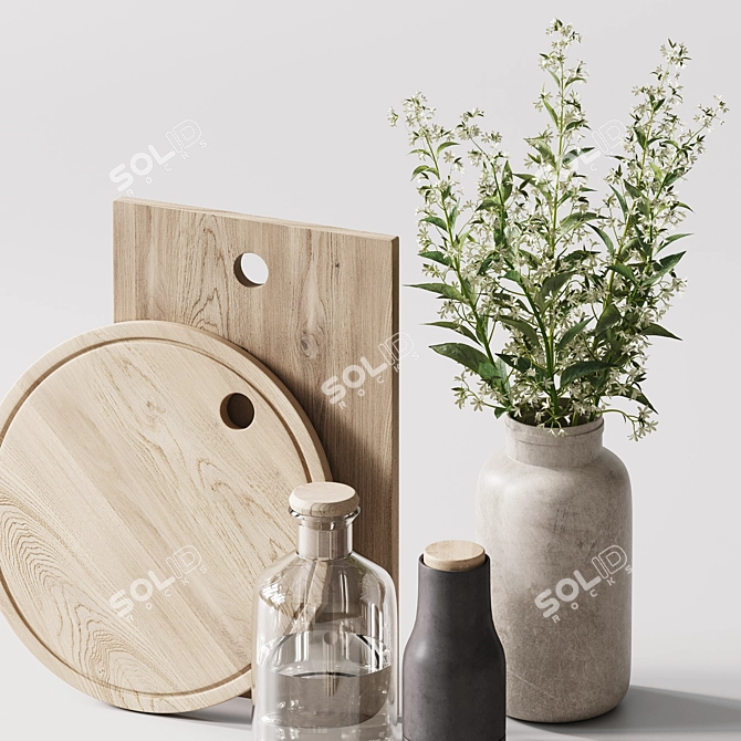 Modern Kitchen Set 3D Model 3D model image 3