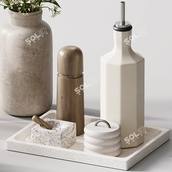 Modern Kitchen Set 3D Model 3D model image 4