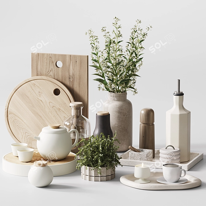 Modern Kitchen Set 3D Model 3D model image 6