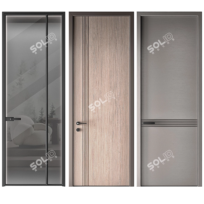 Raised Panel Doors: Modern Elegance 3D model image 1