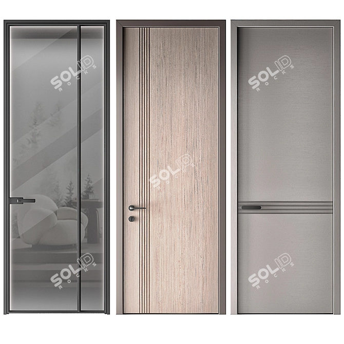 Raised Panel Doors: Modern Elegance 3D model image 6