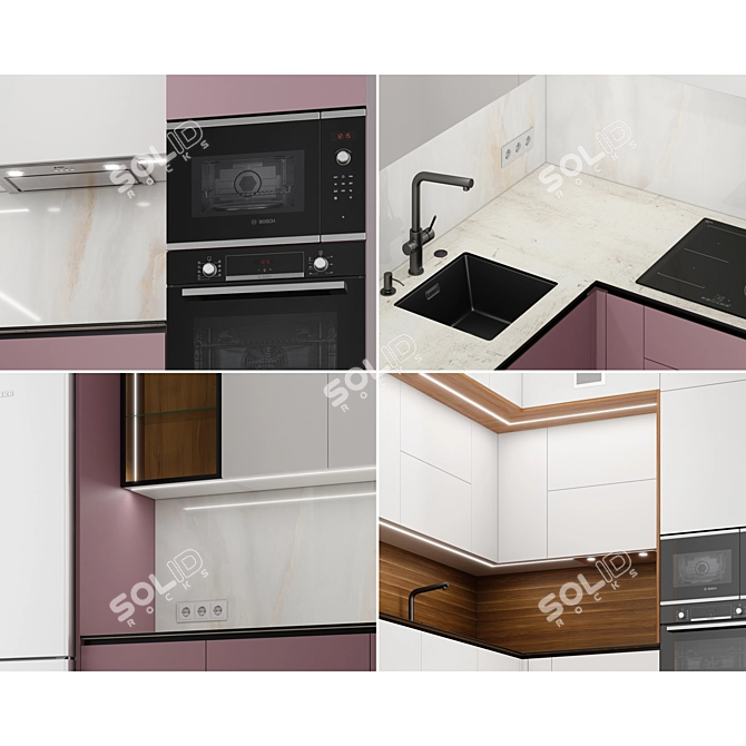 Modern Kitchen Set with Top Brands 3D model image 6