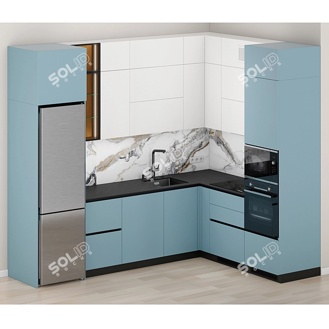 Modern Kitchen Set Bundle 3D model image 2