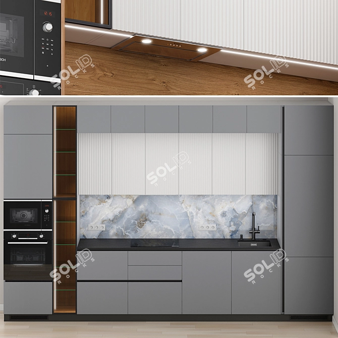 Modern Kitchen Set Bundle 3D model image 5