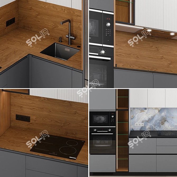 Modern Kitchen Set Bundle 3D model image 6