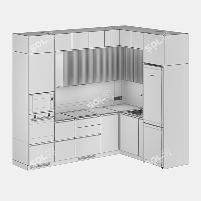 Modern Kitchen Set Bundle 3D model image 7