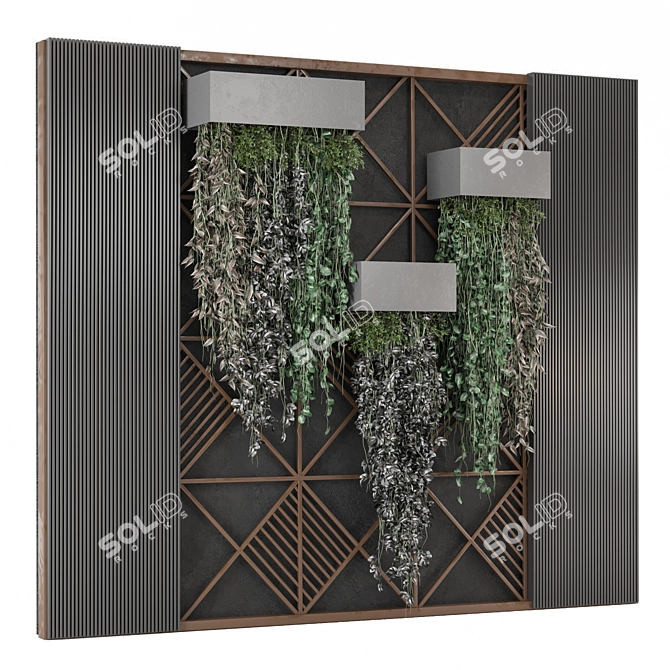 Metal Box Hanging Plants Set 3D model image 1