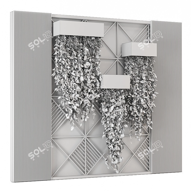 Metal Box Hanging Plants Set 3D model image 5