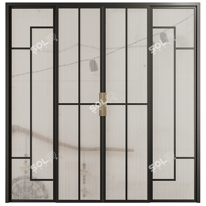 Modern Entrance Door Set21 3D model image 1