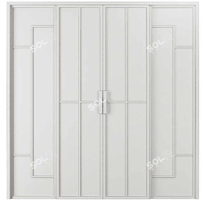 Modern Entrance Door Set21 3D model image 3