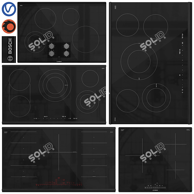 Bosch Cooktop Collection Set 3D model image 7