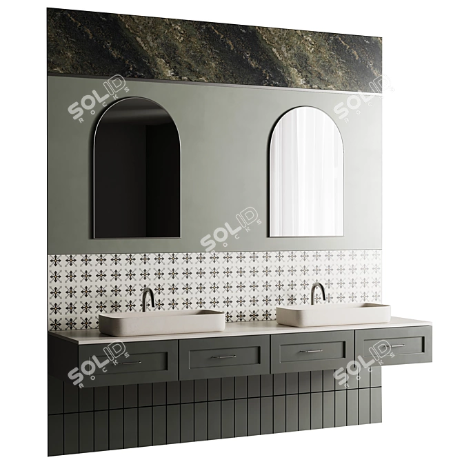 Omnires Y Bathroom Furniture Set 3D model image 2