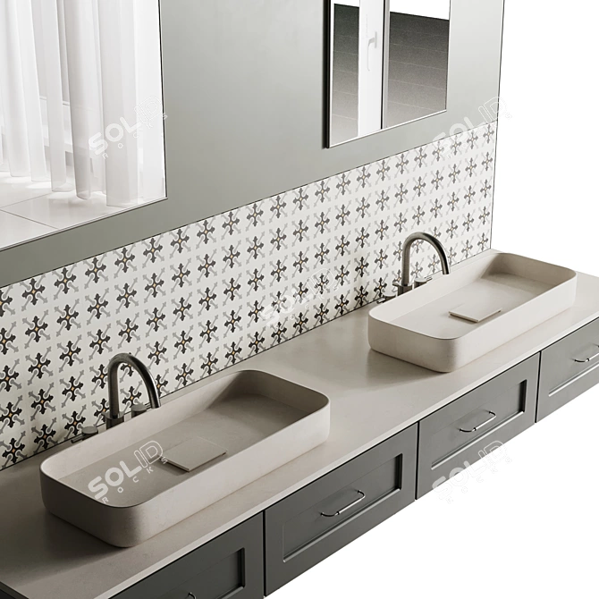 Omnires Y Bathroom Furniture Set 3D model image 3