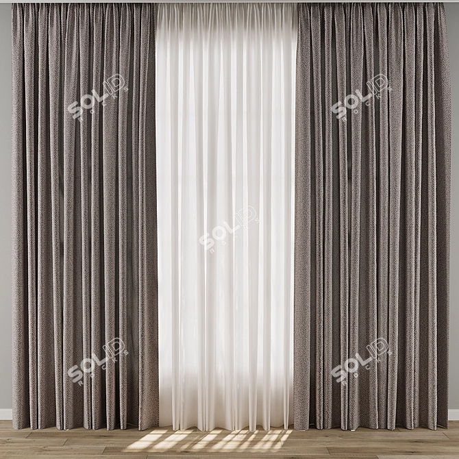 3-in-1 Curtain Model Set 3D model image 1