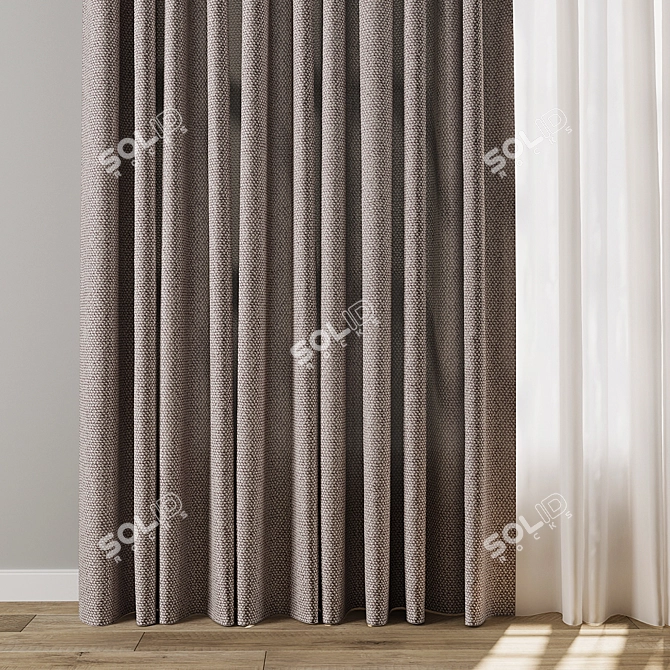 3-in-1 Curtain Model Set 3D model image 2