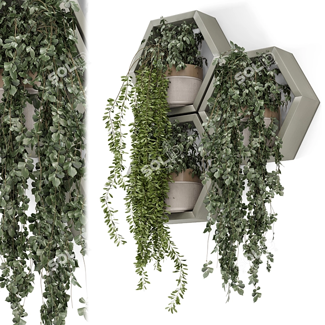 Modern Indoor Hanging Plant Shelves 3D model image 1