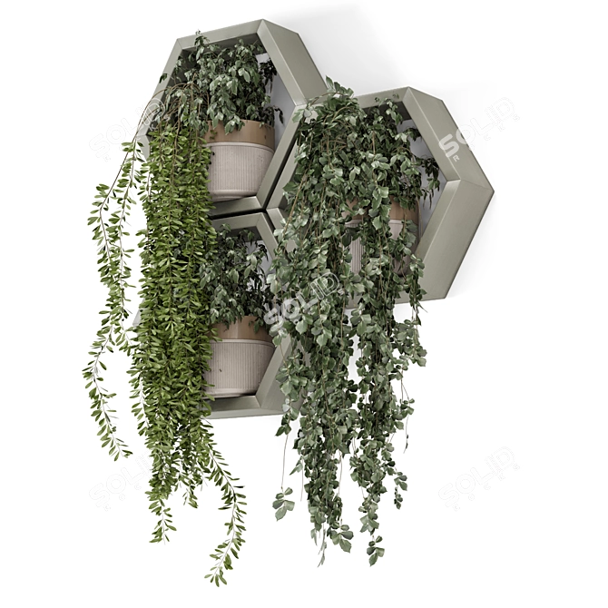 Modern Indoor Hanging Plant Shelves 3D model image 4
