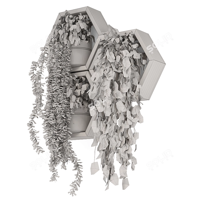 Modern Indoor Hanging Plant Shelves 3D model image 5