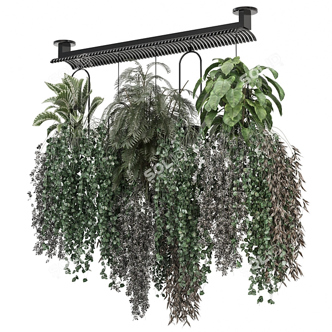  Hanging Indoor Plants Metal Box 3D model image 1