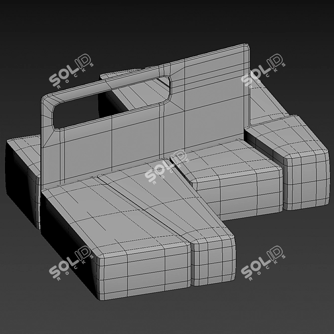 Modern Diagonal Bench by Martela 3D model image 3