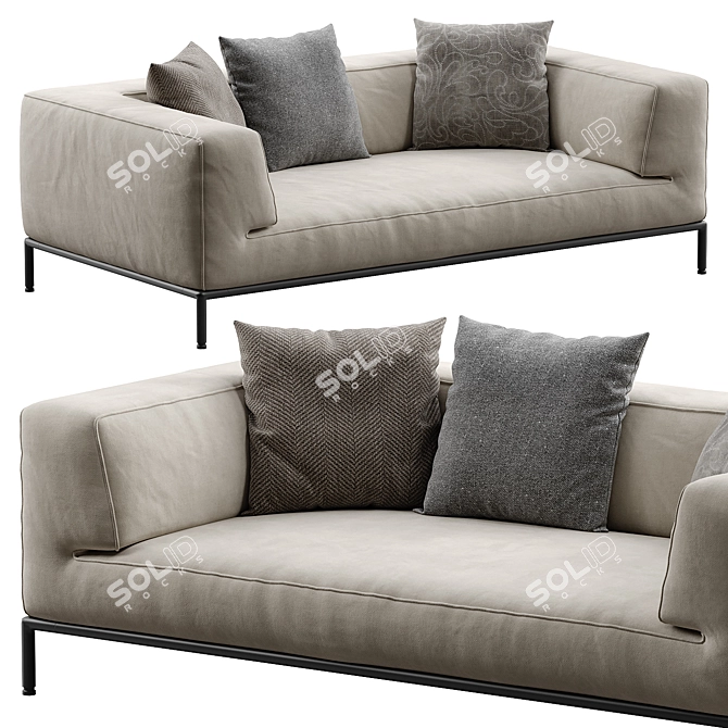 Flexform PERRY UP Modern Sofa 3D model image 7