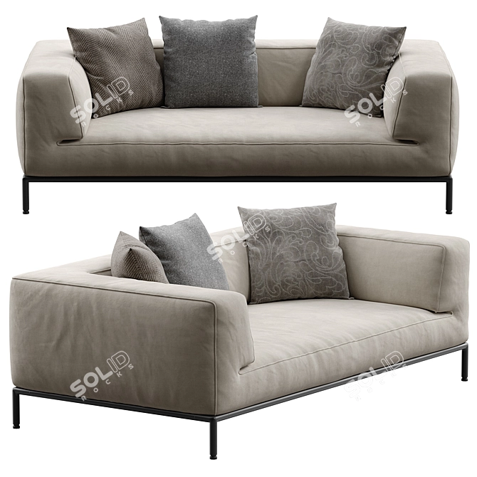 Flexform PERRY UP Modern Sofa 3D model image 8