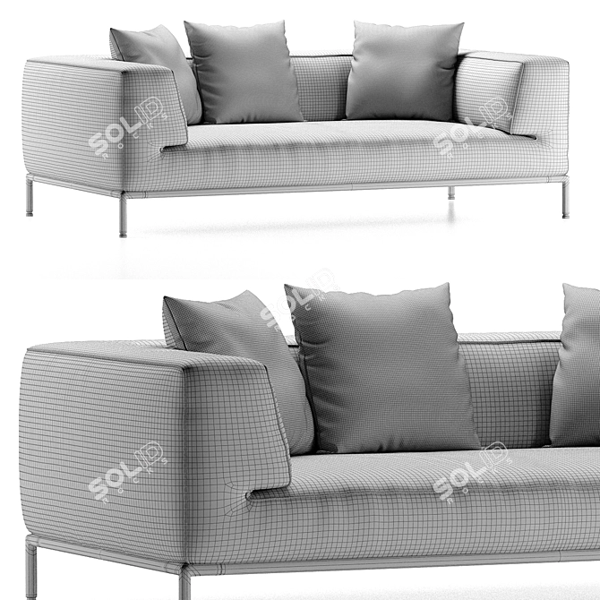 Flexform PERRY UP Modern Sofa 3D model image 12