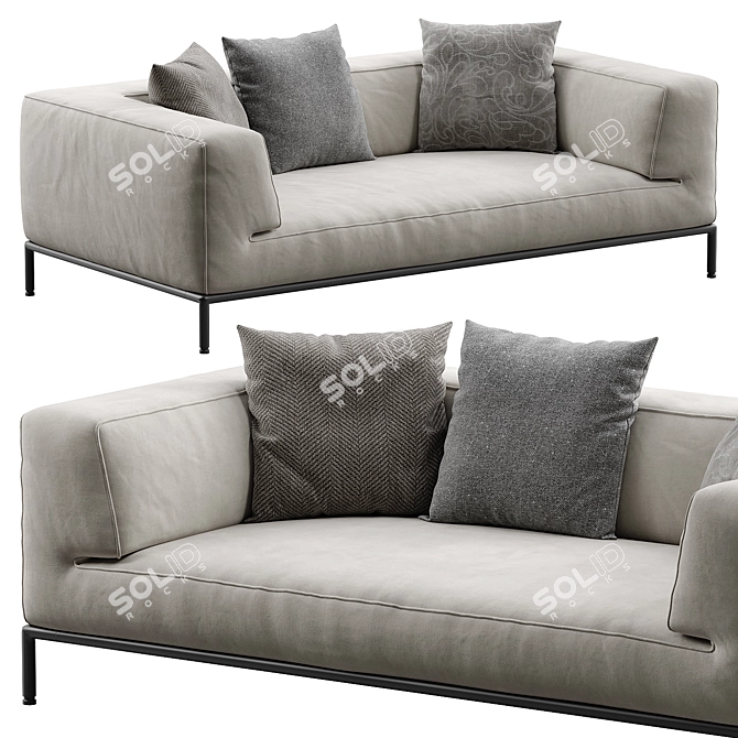 Flexform PERRY UP Modern Sofa 3D model image 13