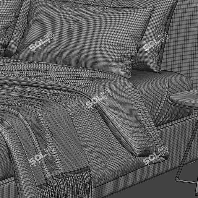  Contemporary Curved Upholstered Bed 3D model image 3