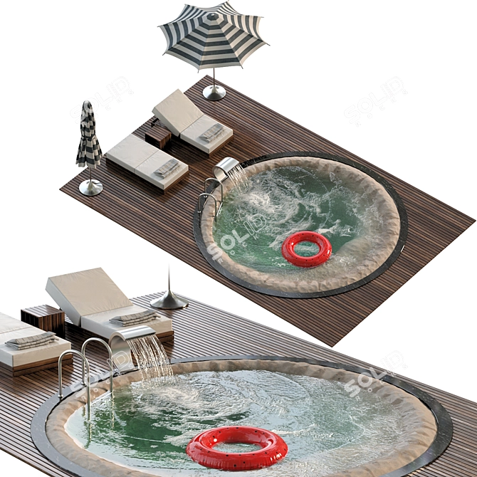 Poolside Paradise: Dive in Style 3D model image 1