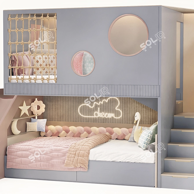 Children Dual Level Bed 2016 3D model image 8