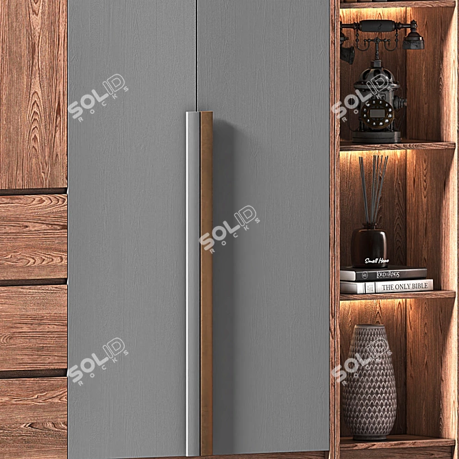 Modern Composite Wardrobe Furniture 3D model image 7