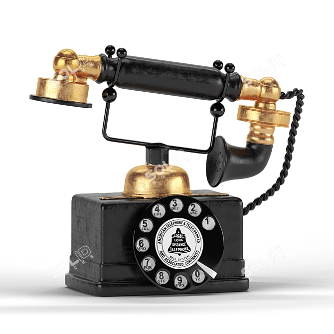 Handmade Vintage Telephone Decor 3D model image 1