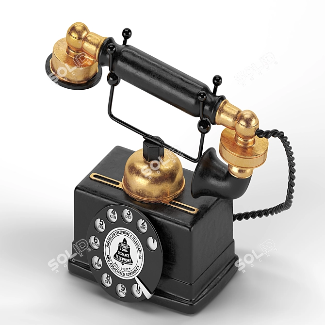 Handmade Vintage Telephone Decor 3D model image 2