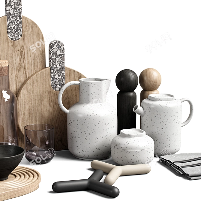 Modern Kitchen Decor Set 19 3D model image 3