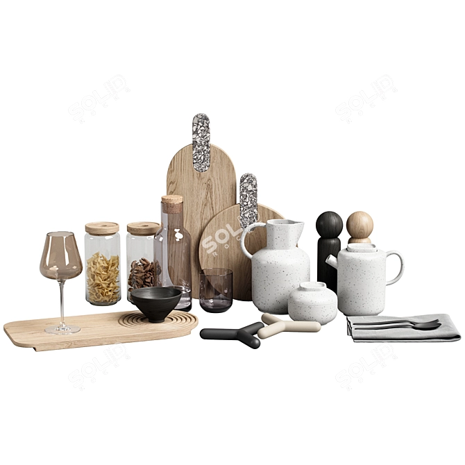 Modern Kitchen Decor Set 19 3D model image 8