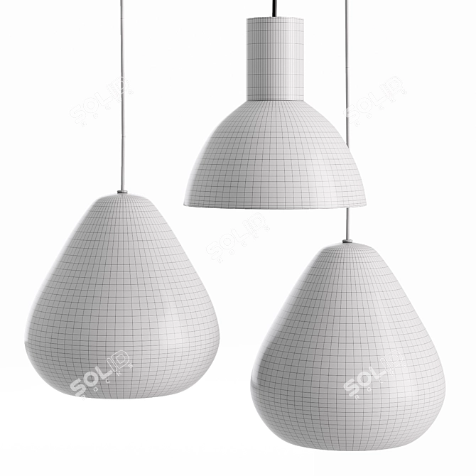 Glass and Wood Nasoa Lamp 3D model image 4