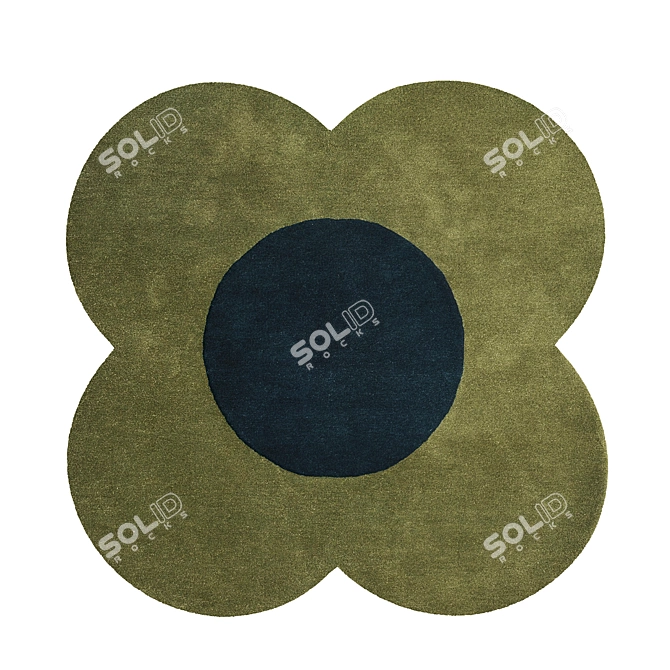 Flower Handwoven Rug in Millimeters 3D model image 1